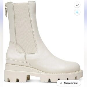 Sam Edelman Women's White Leather Boots 8.5